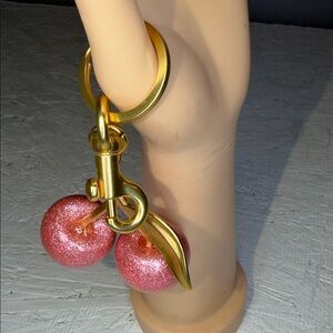 Cherries, New WT large pink sparkle, keychain, or bag charm